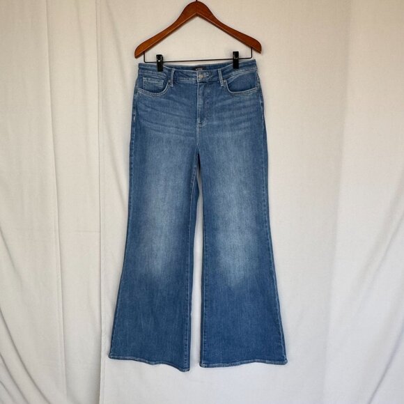 NYDJ Mia Palazzo Jeans: Fairmont Wash LIFTXTUCK High Waist Wide Leg Size 10 - Picture 3 of 15